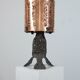 Vintage Mid Century hand forged all metal brutalist table lamp