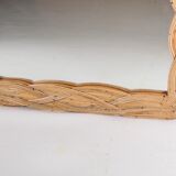 Large rattan leaf pattern mirror