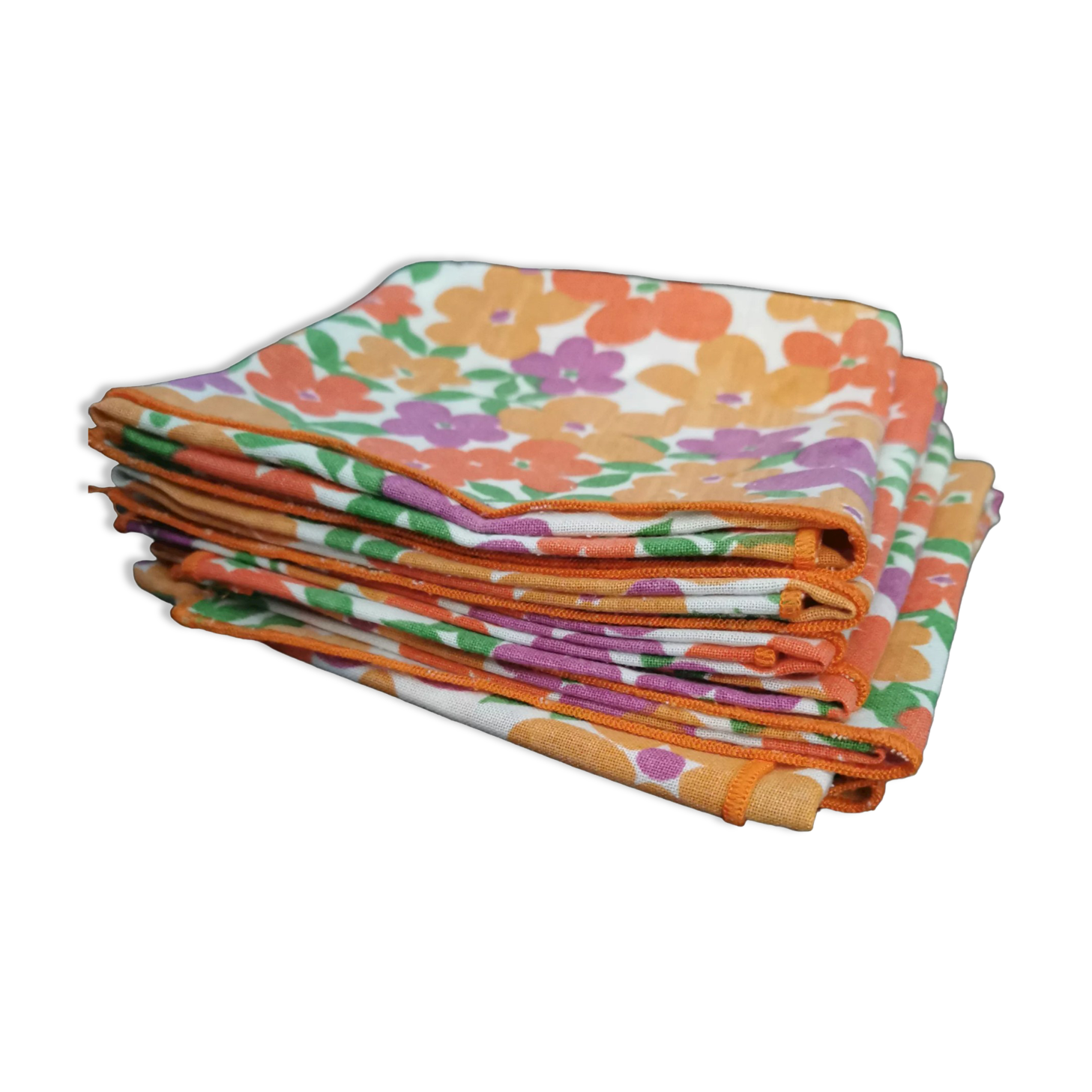 Lot de nappe et 6 serviettes de table vintage