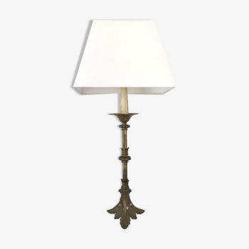 High foot brass lamp