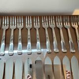 Stainless fish cutlery, 12 knives and 12 forks