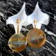 Pair of white fleur de lys sconces, murano glass, Italy, 1970