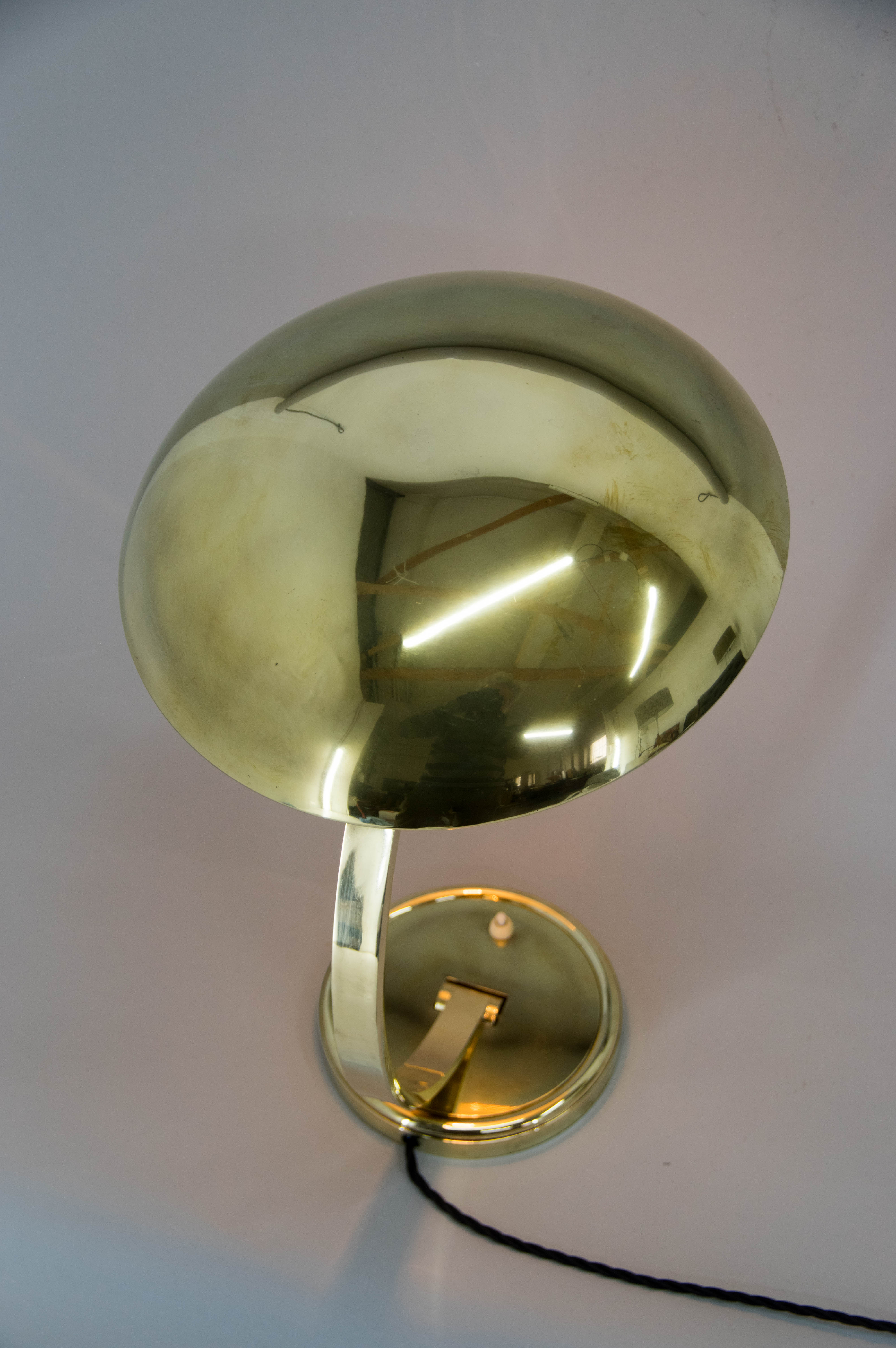 Egon hillebrand brass table lamp, 1960s, restored