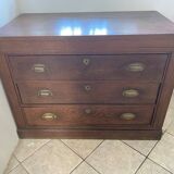 Meuble de métier, comptoir 3 tiroirs en chêne