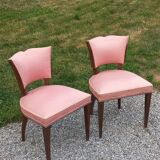 Paire de chaises de chambre vintage à dossier bas des années 30/50
