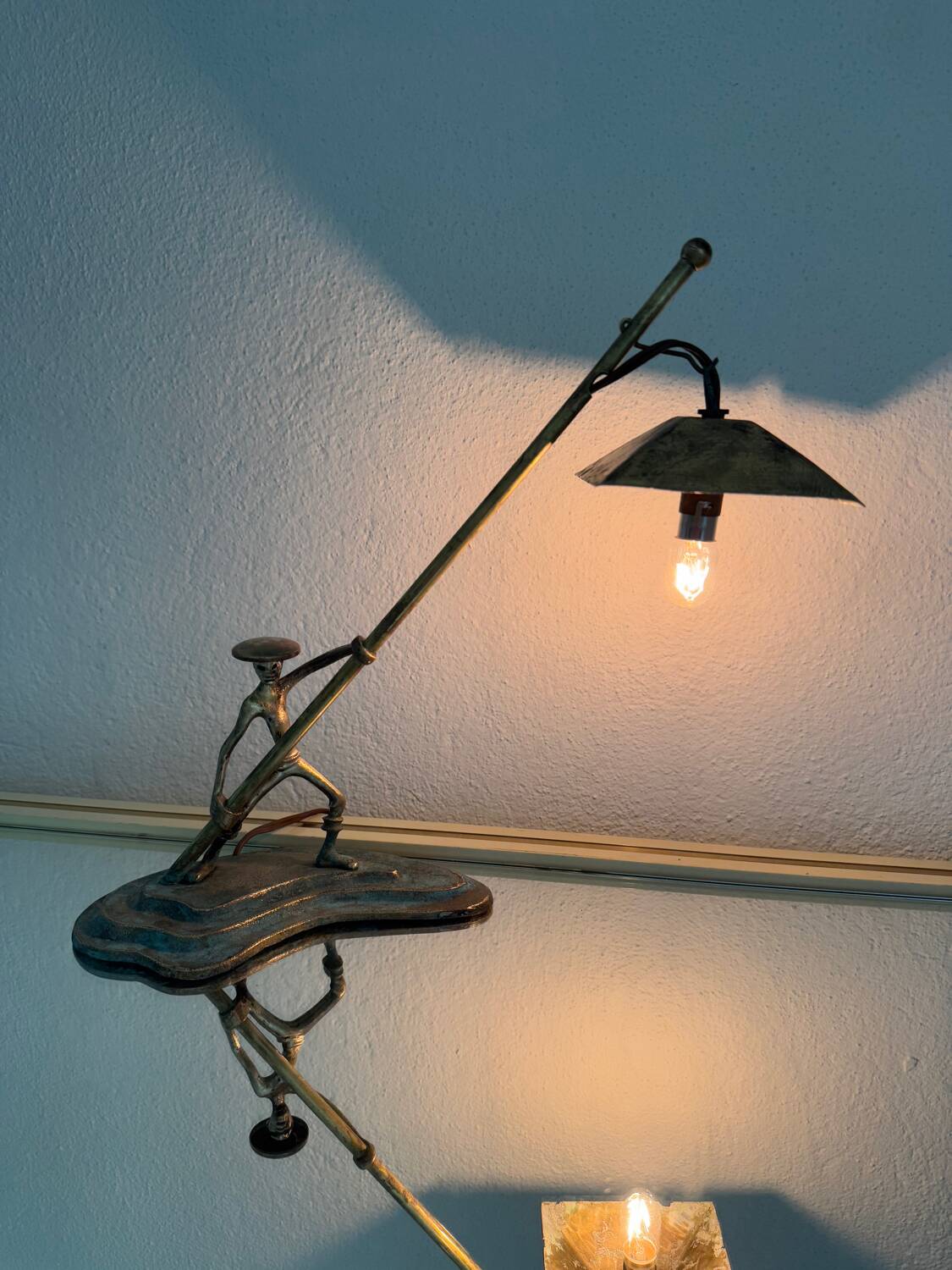 Hakuli bronze lamp from Israel, 1950s