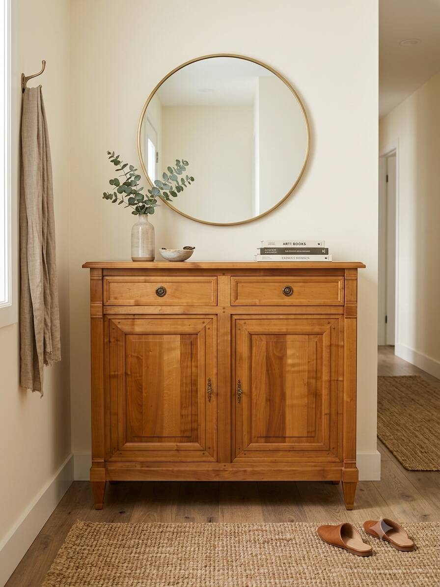 Louis XVI style buffet in solid cherry wood from the mid-20th century.