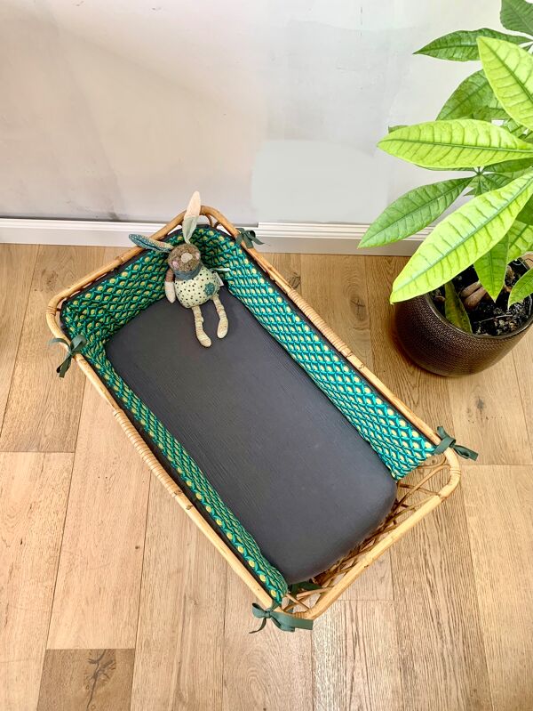 Couffin rotin vintage