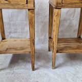 Paire de chevet en bois clair