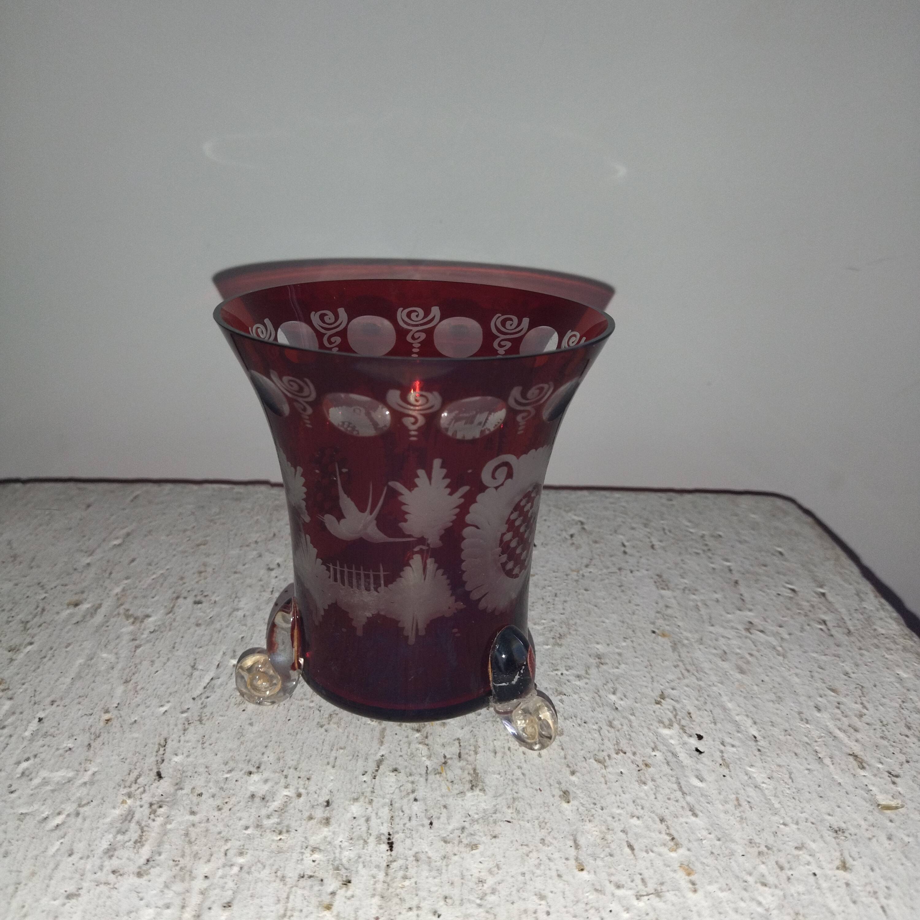 Vase en verre de bohême