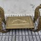 Gilt metal Seahorse coffee table with smoked glass