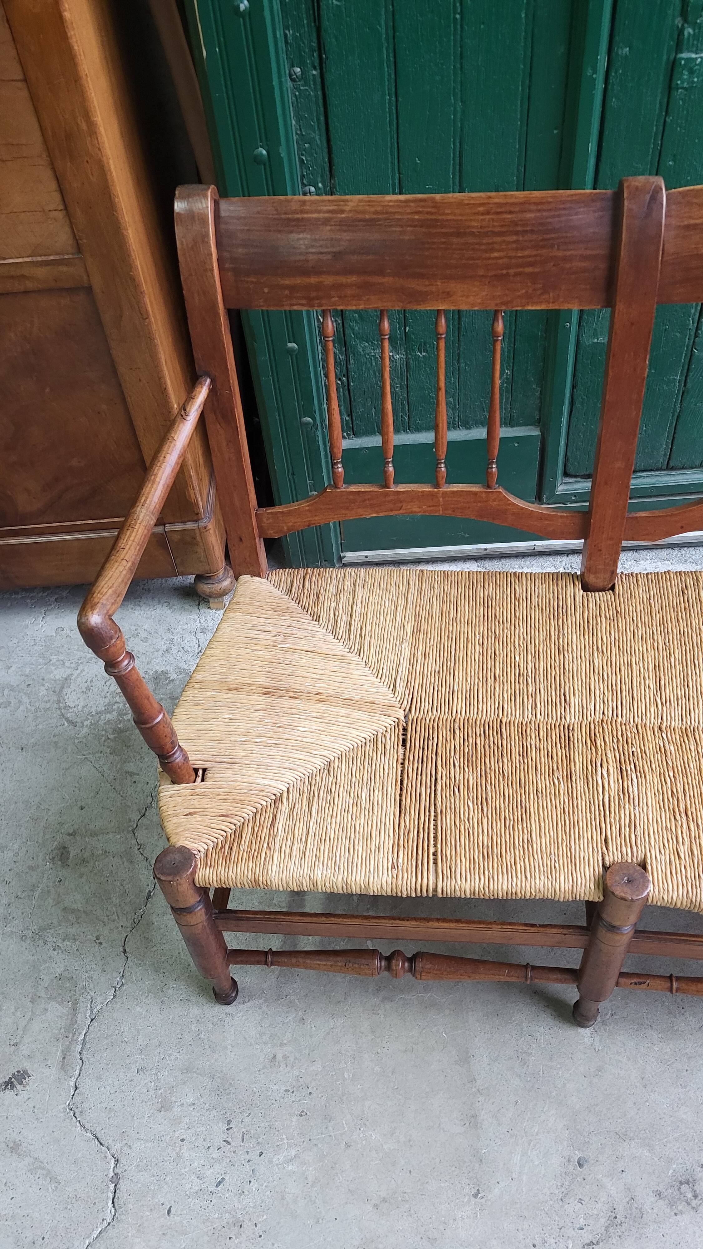 THREE-SEATER STRAW BANQUETTE PROVENCAL RADASSIER