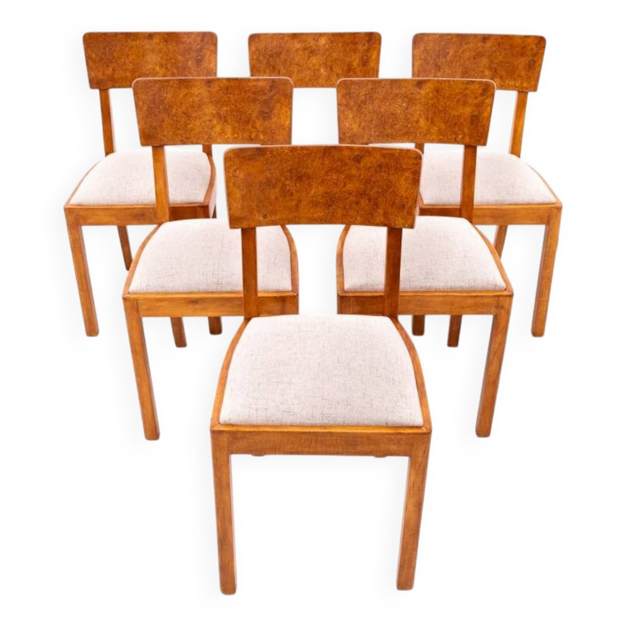 Set of six Art Deco chairs, Poland, 1940s.