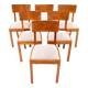 Ensemble de six chaises Art Déco, Pologne, années 1940.