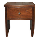 Vintage brown poplar wardrobe from the 1960s — compact accent piece, understated style.