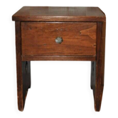 Armoire vintage en peuplier marron des années 1960 — petit meuble d'appoint compact, style sobre