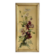 Peinture ancienne huile sur carton verticale fleurs pavots