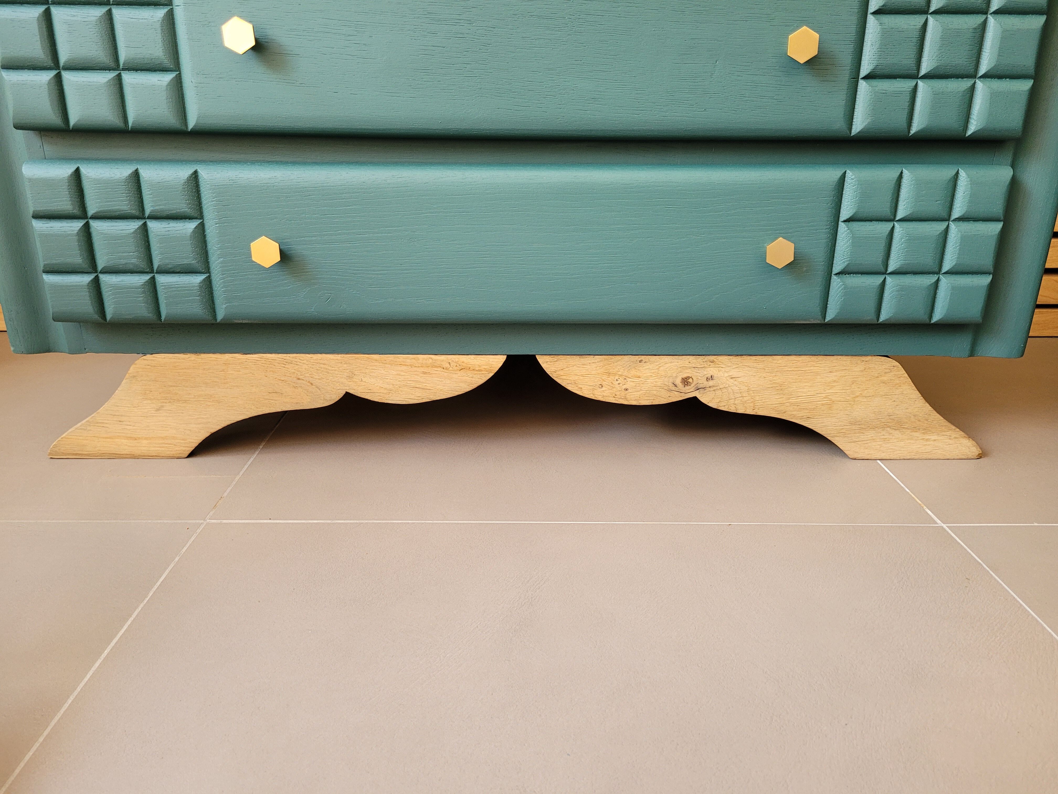 Art deco chest of drawers feet mustache