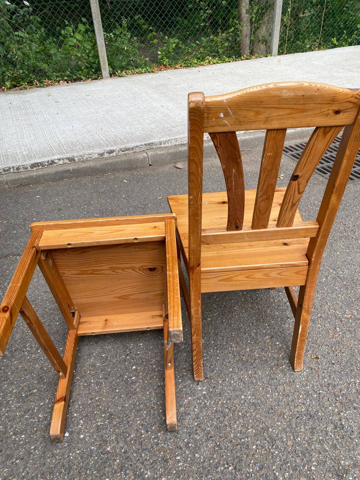 6 chaises à manger scandinaves en bois massif