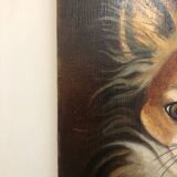 Oil on canvas dog portrait
