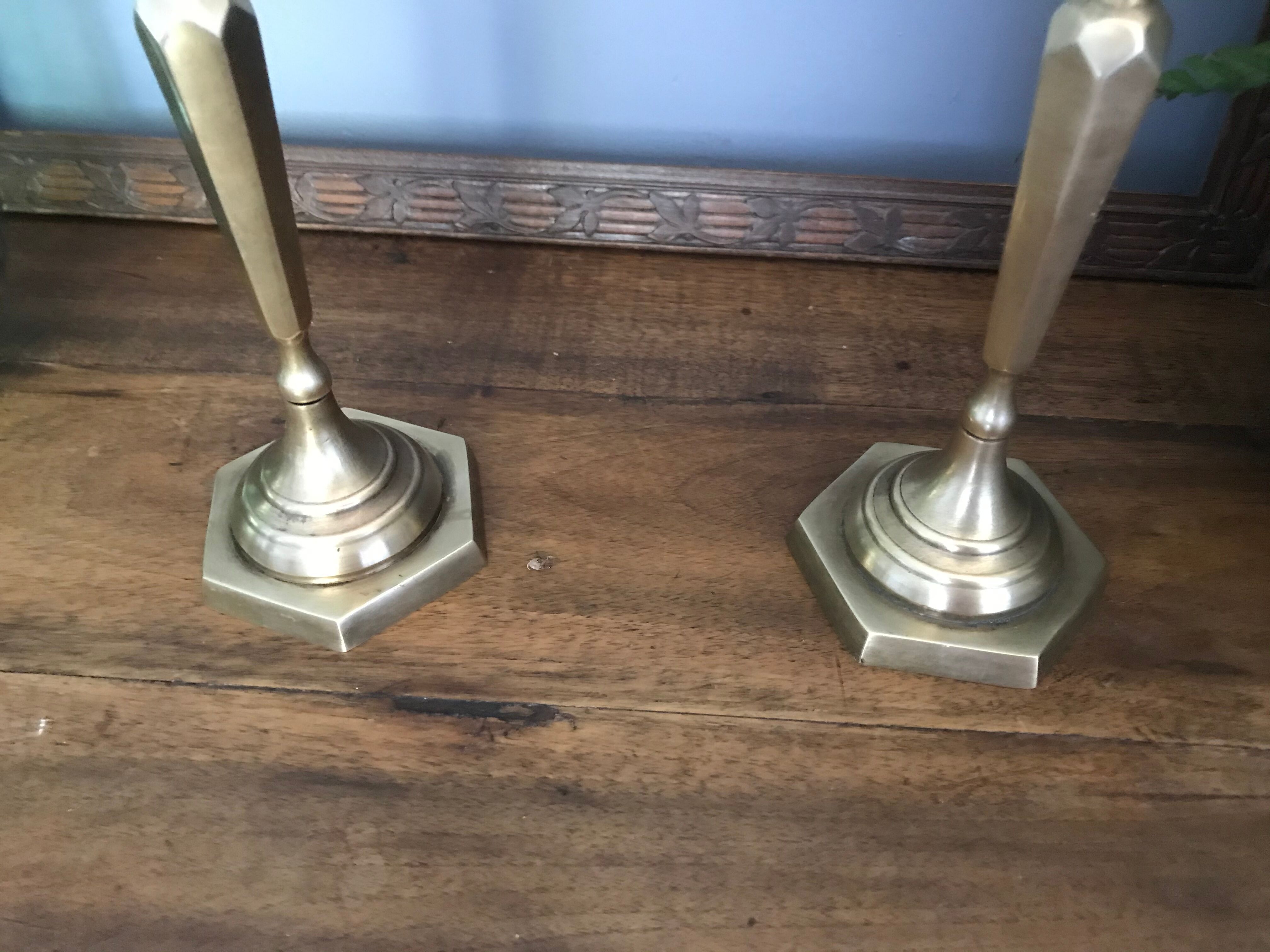 Pair of brass candlesticks
