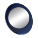 Oval wall mirror 1970s blue faux leather