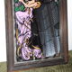 Vintage screen-printed advertising mirror
