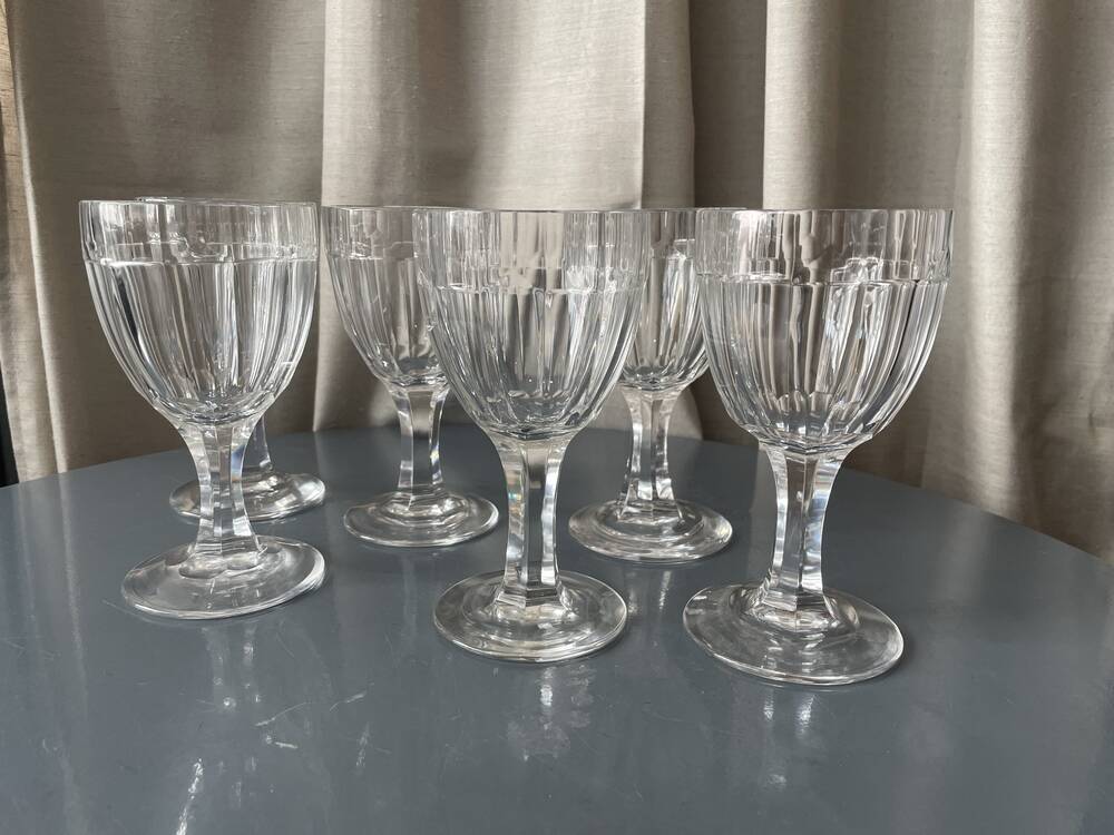 Suite of 6 nancy crystal wine or water glasses