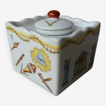 Porcelain inkwell with masonic motifs