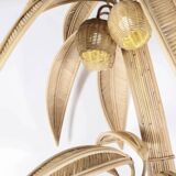 Large rattan “coconut/palm tree” floor lamp