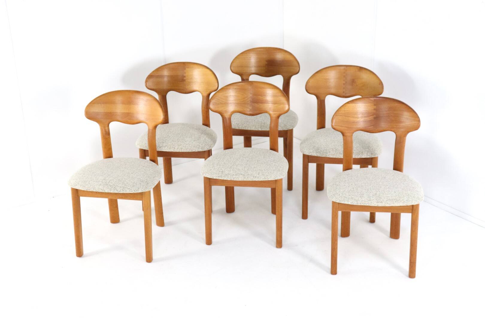 Lot de 6 chaises design danoises Juul Kristensen en teck