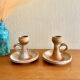 Pair of stoneware candlesticks from the marsh.