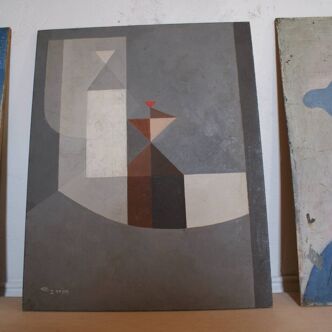 Geometric composition paintings from 1959 monogram M