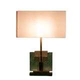 Paire de lampes en verre de Murano, irisé vert. 20e-21e siècle.