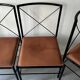 Set of 2 Italian chairs in black metal/cognac leather Arrben, Italy 1970.