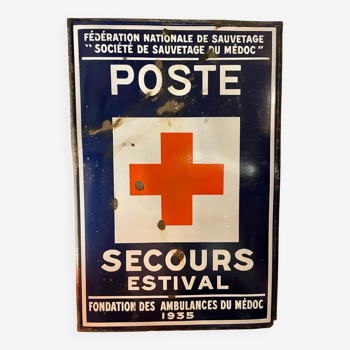 Enameled plaque “First Aid Station”