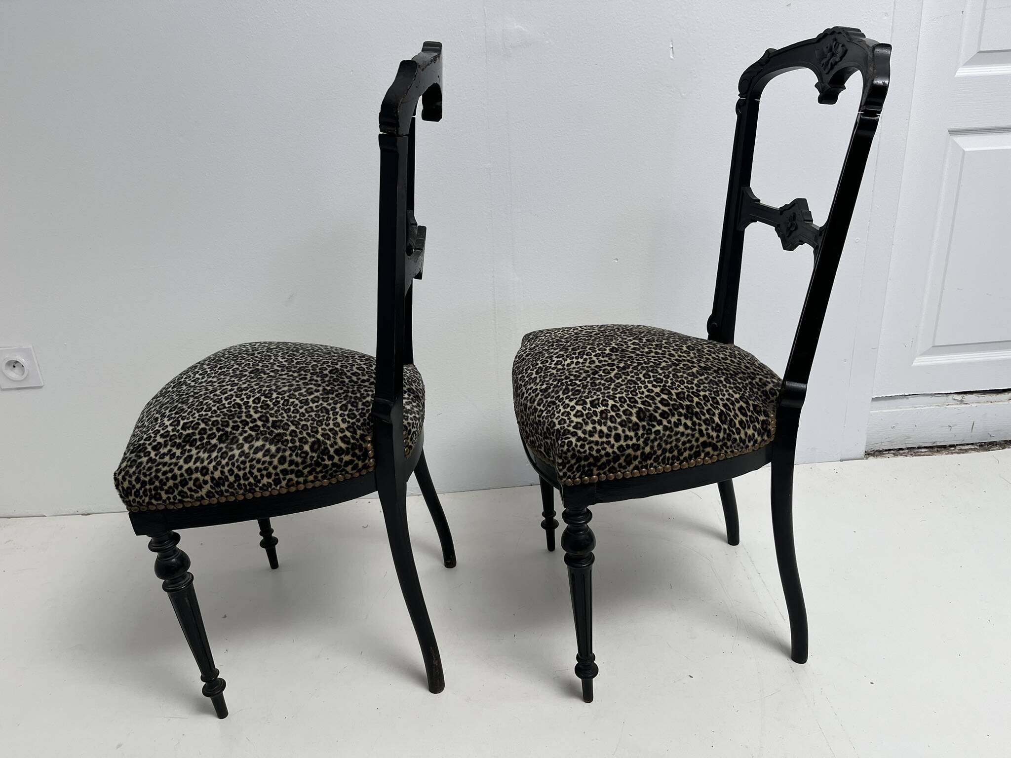 Pair of upholstered Napoleon 3 style chairs