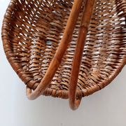 flat woven wicker basket