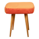 Orange square stool Vintage PRL 1970s