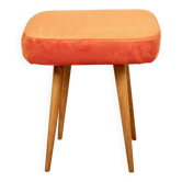 Orange square stool Vintage PRL 1970s