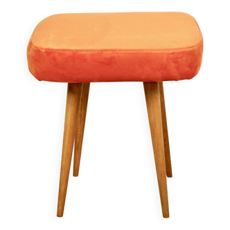 Orange square stool Vintage PRL 1970s
