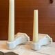 Pair of white earthenware wall candlesticks