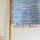 Plaid marocain artisanat rayures blanches et bleues