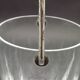 Vintage French Heavy Cut Glass Ice Bucket Silver Metal Carry Handle 4504