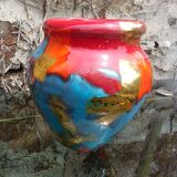 Glazed ceramic vase vintage 60s ceramics of gévaudan