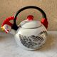 Bouilloire tôle émaillée vintage années 80 kamenstein décors coq