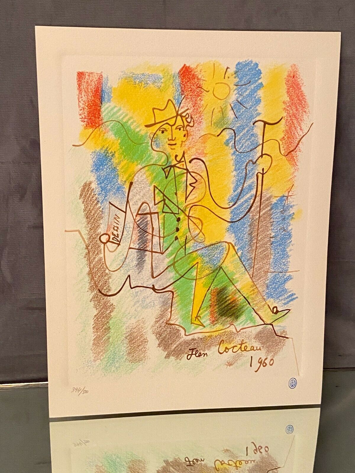 Original lithograph numbered Jean Cocteau