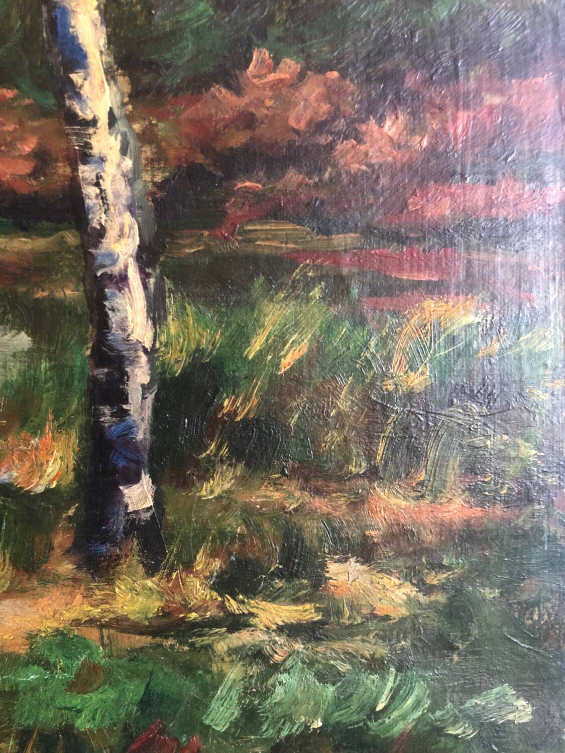 Oil on canvas countryside landscape