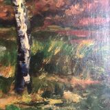 Oil on canvas countryside landscape