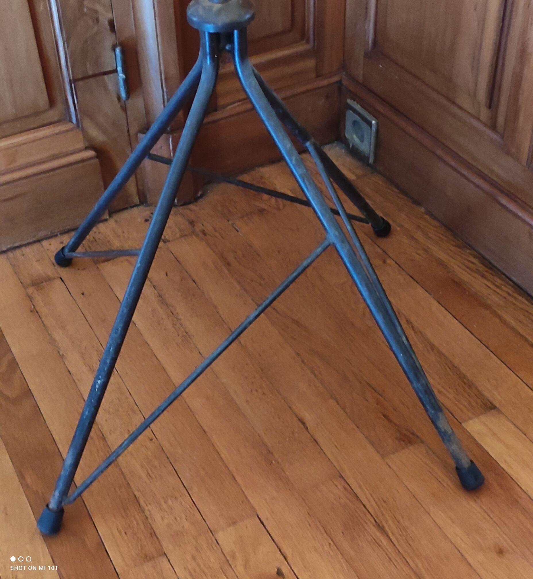 Vintage metal and wood coat rack